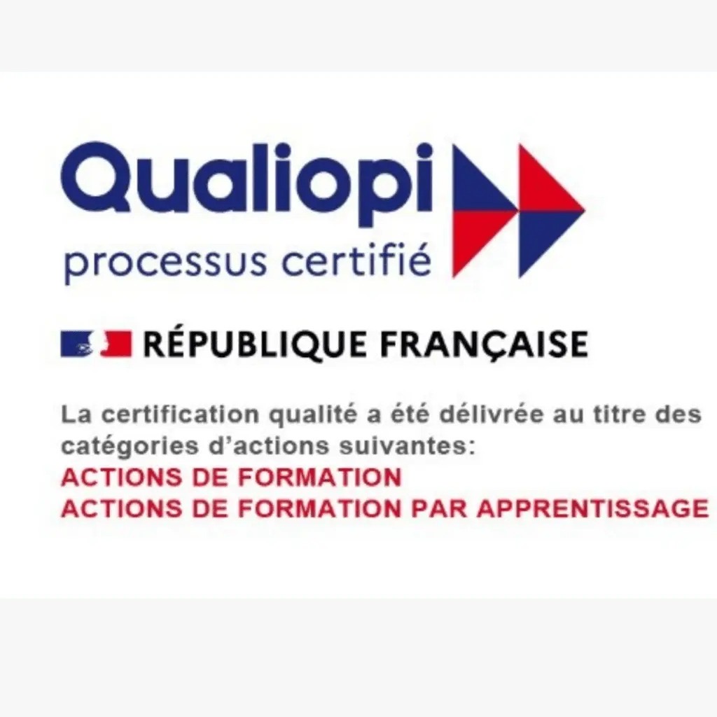 Logo Qualiopi – processus certifié – République Française